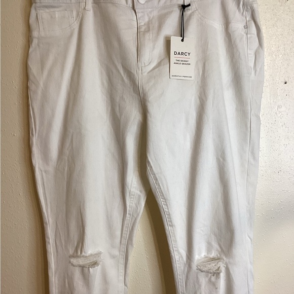 Darcy By Dorothy Perkins NWT Women’s Size 16 White Jeans Distressed - Picture 2 of 10